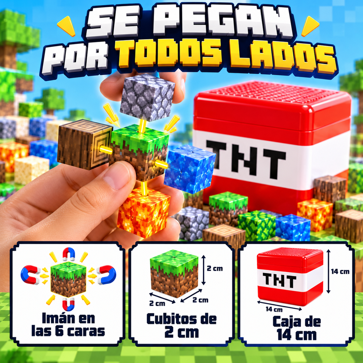 CuboMagic Minecraft Magnetico™ 🎁SOLO POR HOY DESCUENTO ADICIONAL DE 30.000 🎁