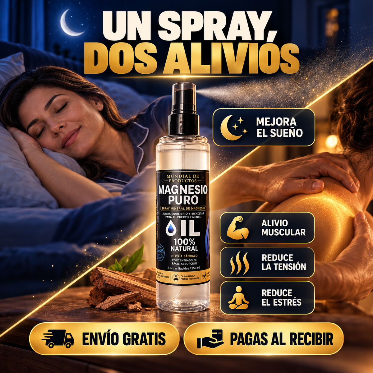 Aceite de Magnesio en Spray ORIGINAL™ 🎁(SI COMPRAS HOY RECIBE BONO DE $20.000)🎁