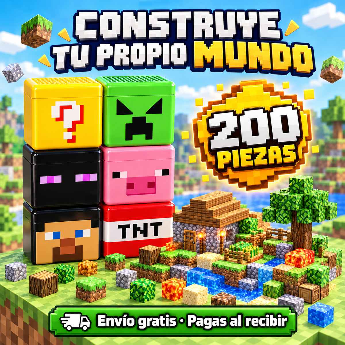 CuboMagic Minecraft Magnetico™ 🎁SOLO POR HOY DESCUENTO ADICIONAL DE 30.000 🎁