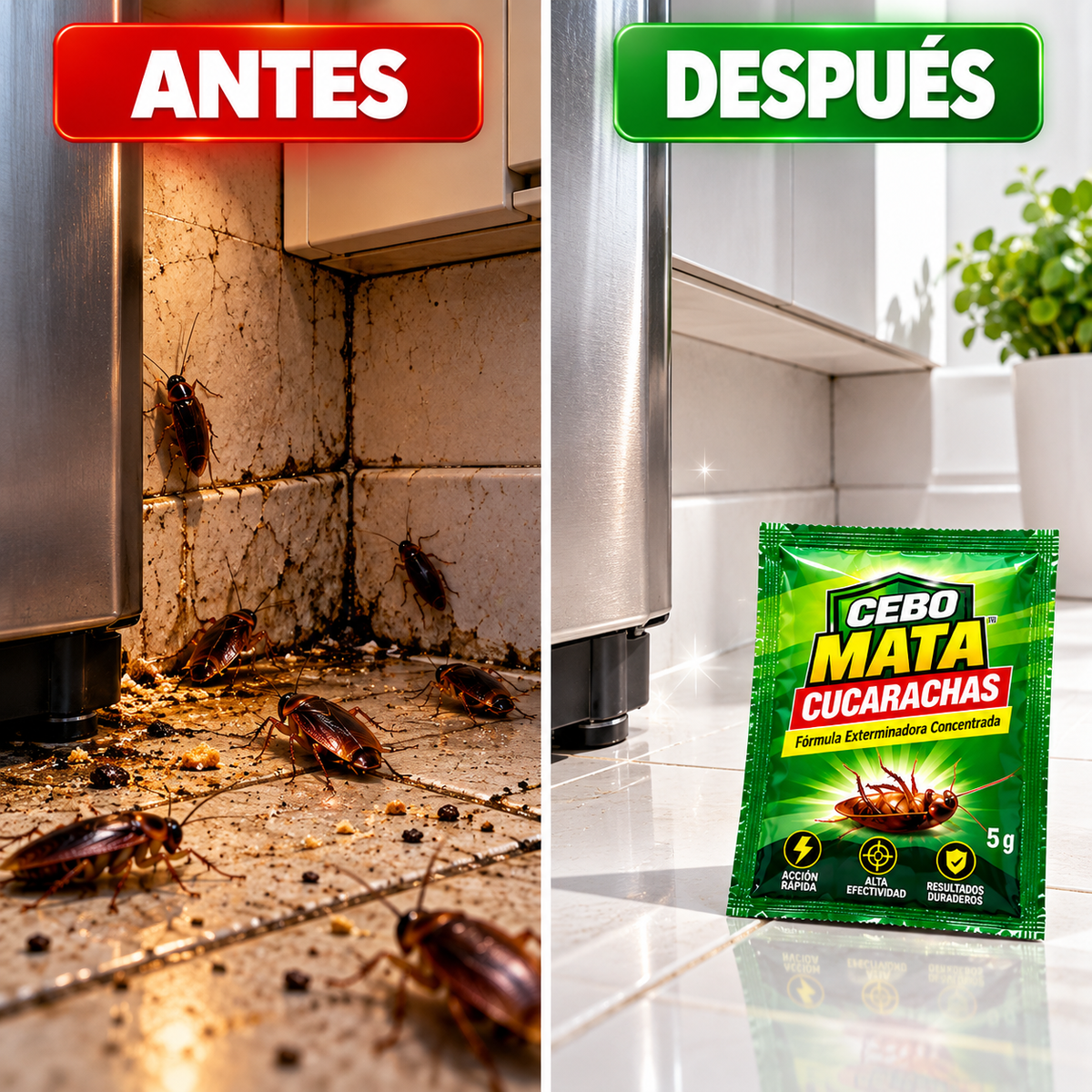 Cebo Mata Cucarachas PACK X 3 Sobres