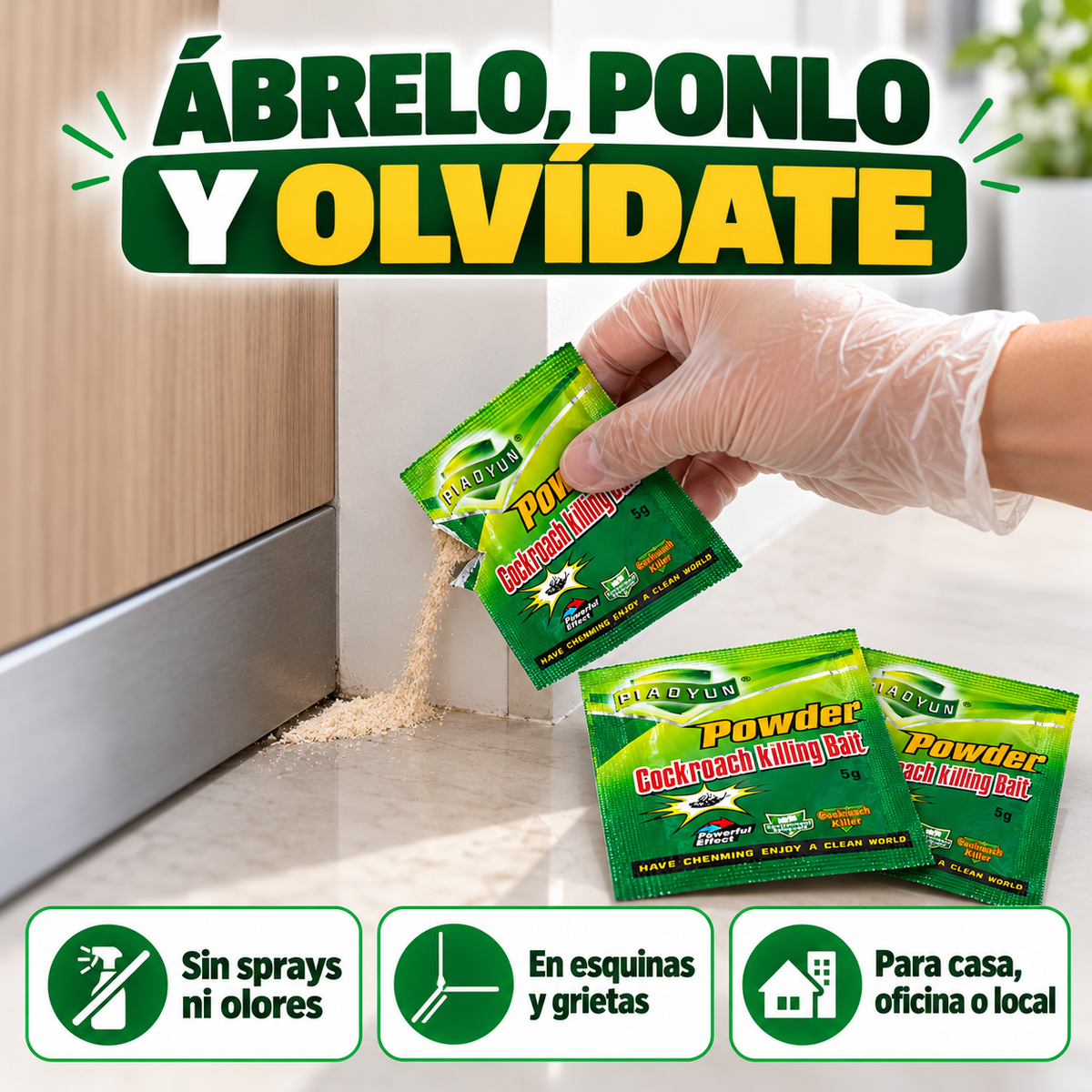 Cebo Mata Cucarachas PACK X 3 Sobres