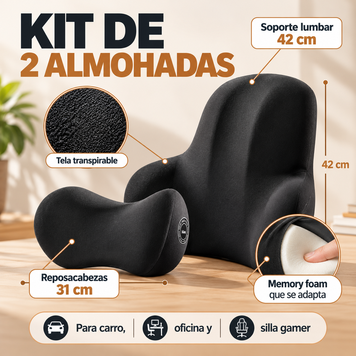 Kit dos almohada